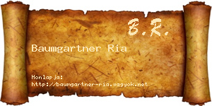Baumgartner Ria névjegykártya